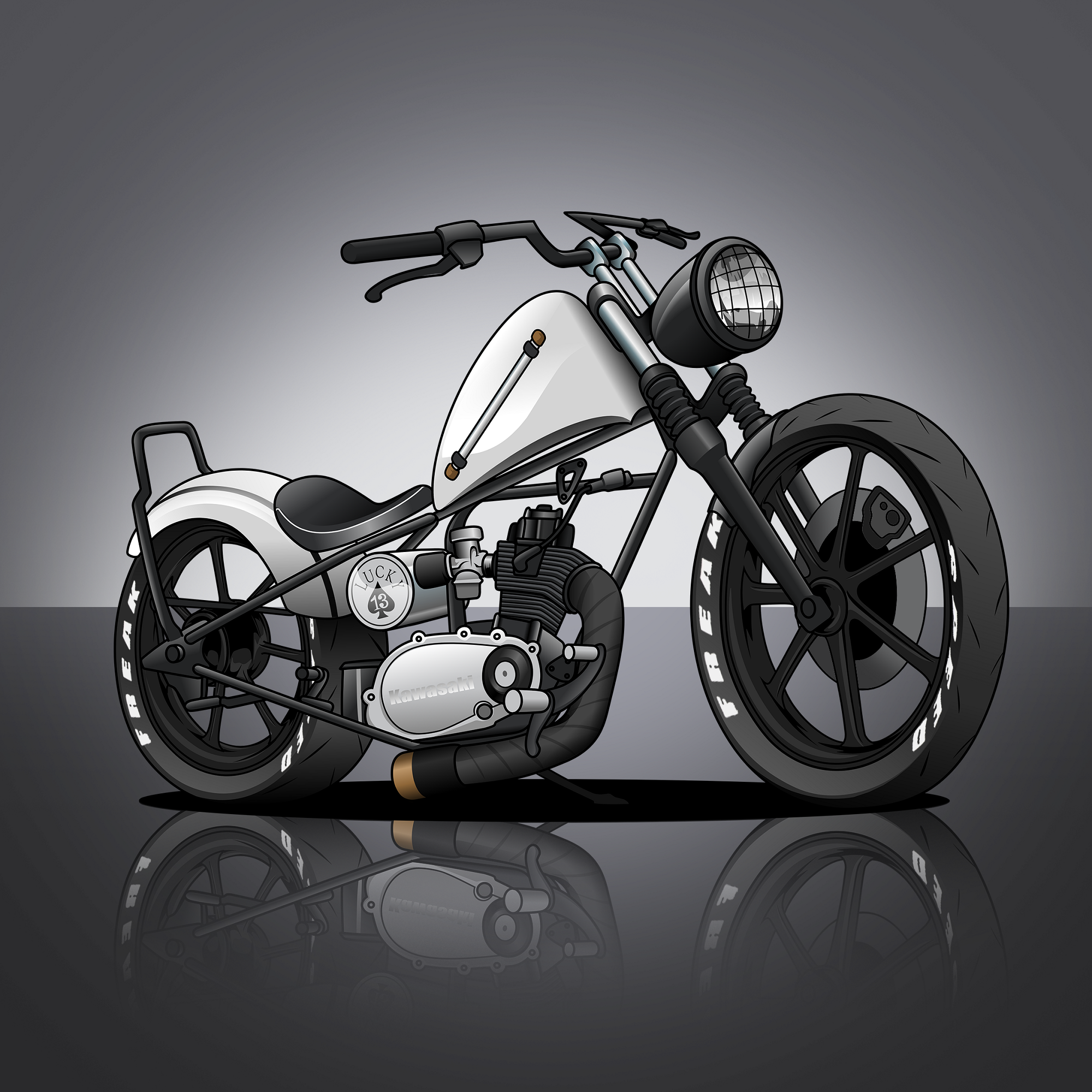 Baby Motorcycle Cartoon With a Custom Character