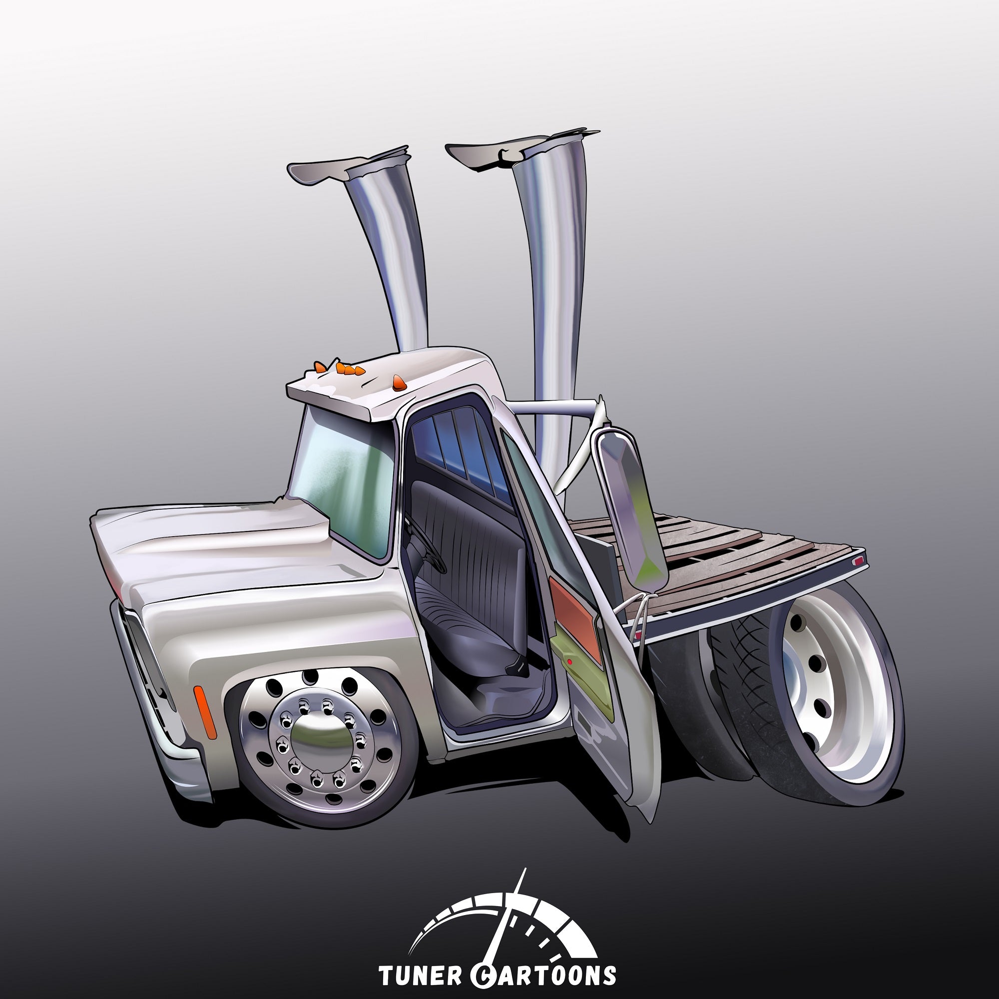Baby Truck Cartoon With a Custom Character