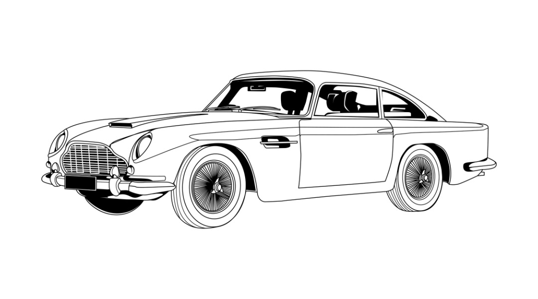 Line Art Custom Drawing Style Car Drawing