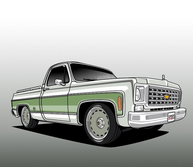 Custom Drawing Style Small Truck Drawing